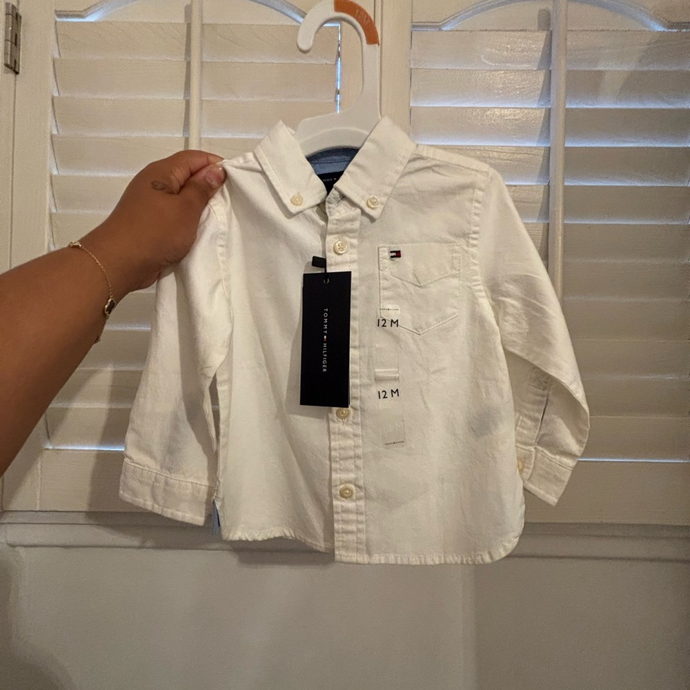 Tommy Hilfiger White Button Down Shirt Classic Cotton